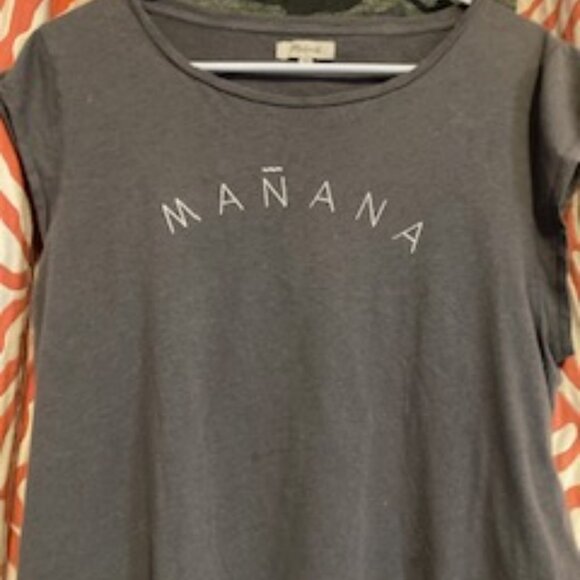 "Manana" Tee, Slub Style, Dark Gray, 100% cotton, by Madewell, Women's size XL - Picture 2 of 7